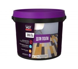 Акриловая эмаль для пола VGT ВД-АК-1179 ПРОФИ, по дереву и бетону, полуматовая, серая, 1 кг 25385 