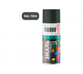 Универсальная эмаль KUDO глубоко-серая, аэрозоль 520 мл 10186 11606140 