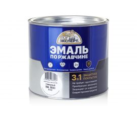 Эмаль ЭКСПЕРТ по ржавчине 3 в 1 глянцевая, белый RAL 9003, 1.8 кг 28253 