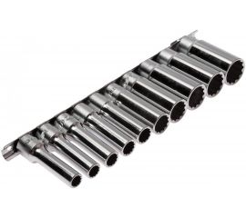 Набор глубоких двенадцатигранных торцевых головок 1/2 10-24мм L=76мм 10шт JTC-T410M:2611 