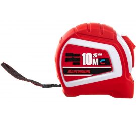 Рулетка с автостопом и магнитом Монтажник двусторонняя 10 м х 25 мм 603025 