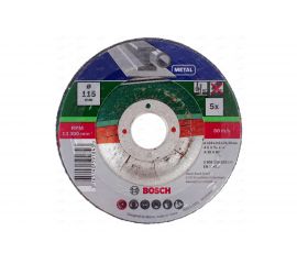 Круг отрезной по металлу 5 шт. для УШМ (115х22,2х2,5 мм; вогнутый) Bosch 2609256332 