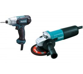 Набор Makita: шуруповерт TD0101 + углошлифовальная машина 9555HN DK0169 