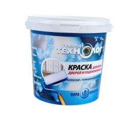 Латексная краска для окон, дверей, подоконников НОВБЫТХИМ белая 1,0кг 1/9 НБХ 10347 