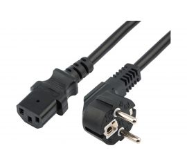 Сетевой шнур REXANT евровилка угловая - евроразъем С13, кабель 3x0,75 кв.мм, длина 3 метра 11-1132 