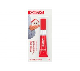 Универсальный супер-клей Контакт 3г, 12 на карте, арт. КМ 288-312 22291 