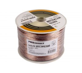 Акустический кабель 2х1.00 кв.мм, прозрачный, 100м PROCONNECT BLUELINE 01-6205-6 