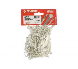 Дюбель-хомут для плоского кабеля Зубр ДХ-П, 14 мм, 100 шт, нейлоновый 30912-14 