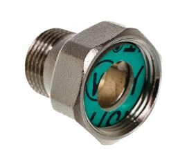 Соединение с накидной гайкой Uni-Fitt НВ 1/2""x3/4"", с плоской прокладкой, никелированное 624N2300 