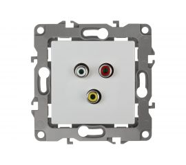 Розетка RCA ЭРА 12-3113-01 IP20, 12, белый Б0027471 