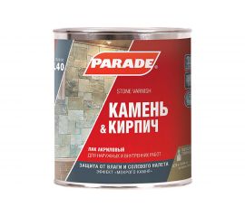 Лак PARADE для камня акриловый L40 Камень & Кирпич глянцевый 0,75 л Россия 90003467447 