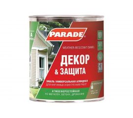 Эмаль матовая PARADE А1 Декор & Защита база А 0,75 л Россия 90003338818 