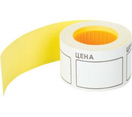Ценник BRAUBERG Цена 50х40мм, большой, белый, самоклеящийся, комплект 5 рулонов по 200шт, 112357 