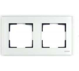 Горизонтальная рамка LUXAR Art на 2 поста белое стекло 4606400620549 