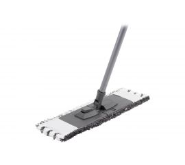 Плоская швабра для влажной уборки InLoran микрофибра, 44x13см, ручка 110см BS-043GR 