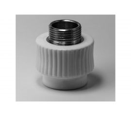 Комбинированная муфта ООО МультиМирПласт ППР 20x1/2 НР белая ППР МФК 20 1/2 НР 