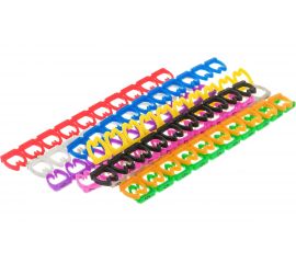 Набор цветных маркировочных кабельных клипс LANMASTER с цифрами для кабелей LAN-MCC-NUM-SET-C6 