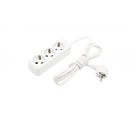 Удлинитель REXANT 3 гнезда, 3 м, 3х1.0 мм2, с/з, белый Россия 11-8734 