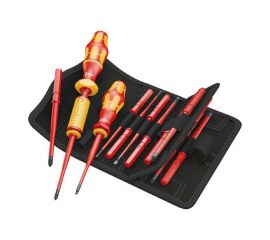 Набор диэлектрических бит с динамометрической рукояткой-держателем Wera, 1,2-3 Нм, 16 предметов, WE-135906 