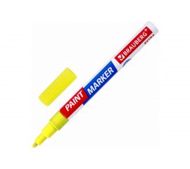 Лаковый маркер-краска BRAUBERG EXTRA paint marker 2 мм, желтый, улучшенная нитро-основа, 151973 