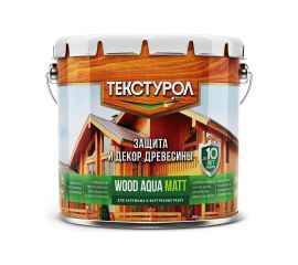 Деревозащитное средство на водной основе Текстурол WOOD AQUA MATT орех 2,5л Лк-00008231 
