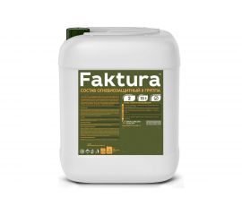 Огнебиозащитный состав FAKTURA на водной основе II группа, биозащита 15 лет, бесцветный 10л О02572 