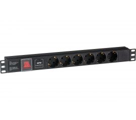 Блок розеток ExeGate ServerPro PDU-19H607 Al-6S-C14-SW-SPD1 19 1U алюминий 6Schuko С14 SPD1280832 