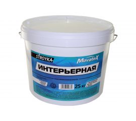 Водоэмульсионная краска Movatex Stroyka интерьерная, 25 кг Т31716 
