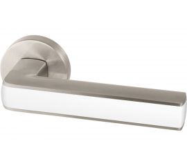 Раздельная ручка ARMADILLO CUBE URB3 SN/White-19 матовый никель/белый 35647 