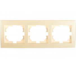 Трехместная горизонтальная рамка LEZARD RAIN б/ вст жемчужно-белый металлик 703-3030-148 