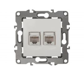 Информационная двойная розетка ЭРА 12-3108-01 2XRJ45, IP20, 12, белый Б0014729 