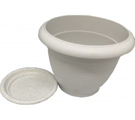 Кашпо с поддоном Осколпласт 2.7 л, мраморное 270-08 