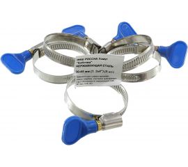 Хомут бабочка РОССНА 30х45 мм 1 3/4"" нержавеющая сталь, винт, 5 шт. Р860695 DIY 