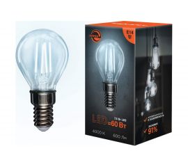 Филаментная диммиру��мая лампа REXANT Шарик GL45 7.5 Вт 4000K E14 604-126 