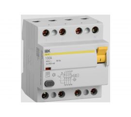 Выключатель дифференциального тока IEK 4п 100A 300mA тип AC ВД1-63 ИЭК MDV10-4-100-300 