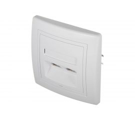 Коммуникационная двойная розетка Aling-conel PRESTIGE RJ45 Cat5e UTP, белая 614.00 113031 