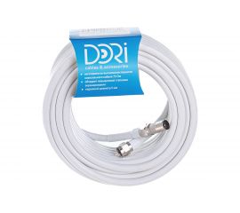 Коаксиальный кабель DORI RG-6 на F-разъёмах 10 м + переходник на TV 40897 