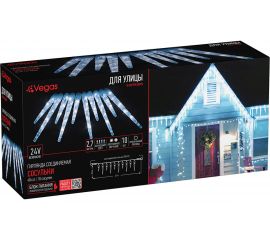 Электрогирлянда-конструктор VEGAS Сосульки 10 шт, 40 холодных LED ламп, прозрачный провод 55037 