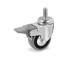 Колесо с вращающейся опорой, стержнем и передним тормозом (125 мм; 80 кг) Tellure rota 379105 