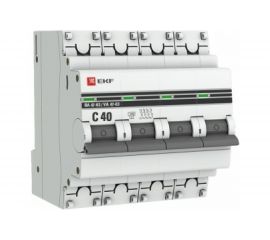 Автоматический выключатель EKF 4P, 40А, 4,5kA, ВА 47-63, PROxima SQ mcb4763-4-40C-pro 