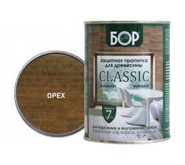 Защитная пропитка для древесины Бор CLASSIC орех, банка 0,7 кг 4690417078868 