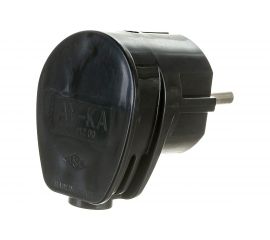 Угловая вилка AY-KA 16А 250В с заземлением, черный 7911200 