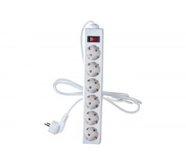 Сетевой фильтр ExeGate SP-6-1.8W 6 евро с заземлением, 1.8м, выключатель с подсветкой, белый 221172 