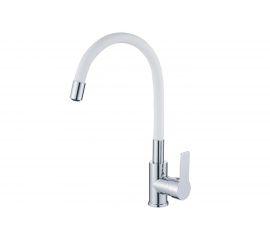 Смеситель для кухонной мойки Haiba латунь, с гибким изливом, белый HB70112-8 