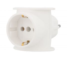 Электрический тройник REXANT одно гнездо с заземлением 16 А белый 11-1080 