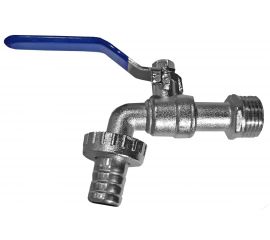 Шаровой кран AQUALINK водоразборный, под шланг, 1/2 Wh ручка ECO 3965 