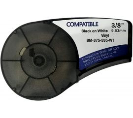 Лента Русмарк BM21-375-595-WT, 9.53мм/6.4м винил, черная на белом BMP21 Plus , Китай RM142800 