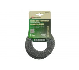 Леска для триммера PROFI (2.4 мм х 15 м; витой квадрат с сердечником) SKRAB 28327 