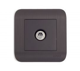 Розетка LUXAR Deco с/у TВ оконечная венге с рифленой рамкой 4606400620341 