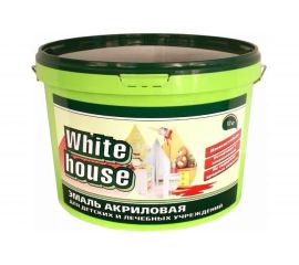 Акриловая эмаль для детских и лечебных учреждений White House (белая; полуглянцевая; 10 кг) 14013 